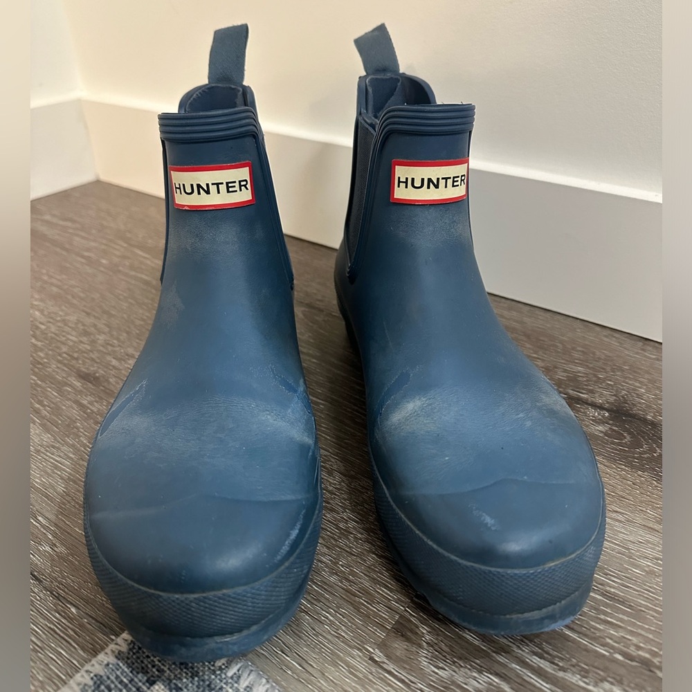 Hunter | Blue Ankle Chelsea Boots | Size 8